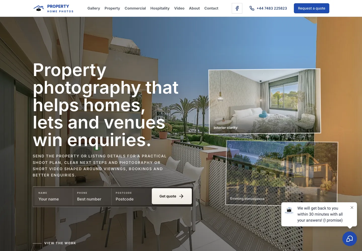 Screenshot of the Property Home Photos website